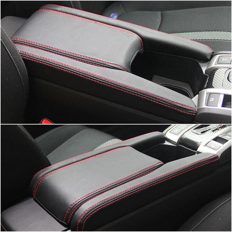 3PCS PU Leather Car Center Armrest Box Case Cover Trim Cushion Pad Suitable For Honda Civic 2016 2017 2018 Interior Accessories 3PCS PU Leather Car Center Armrest Box Case Cover Trim Cushion Pad Suitable For Honda Civic 2016 2017 2018 Interior Accessories