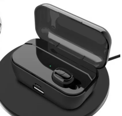 Black single ear Bluetooth гарнитура, наушники, беспроводная Bluetooth гарнитура, стерео Спортивные Беспроводные наушники, 2000 мАч, перезаряжаемые для всех наушников - Color: Black single ear