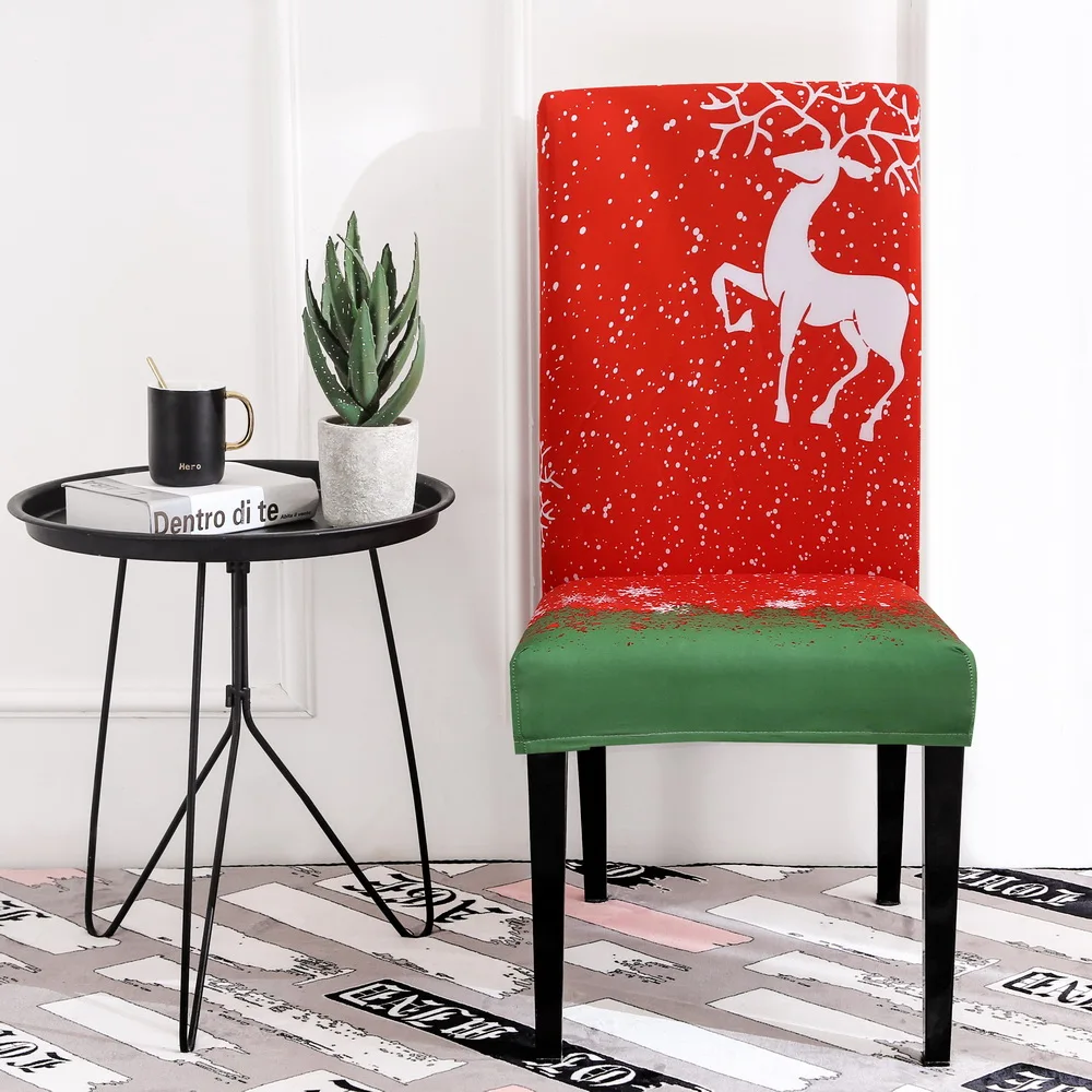 Рождественский эластичный домашний декор обеденный чехол для кресла спандекс украшение покрытие офисный Банкетный стул для отеля Чехлы чехлы для сидений