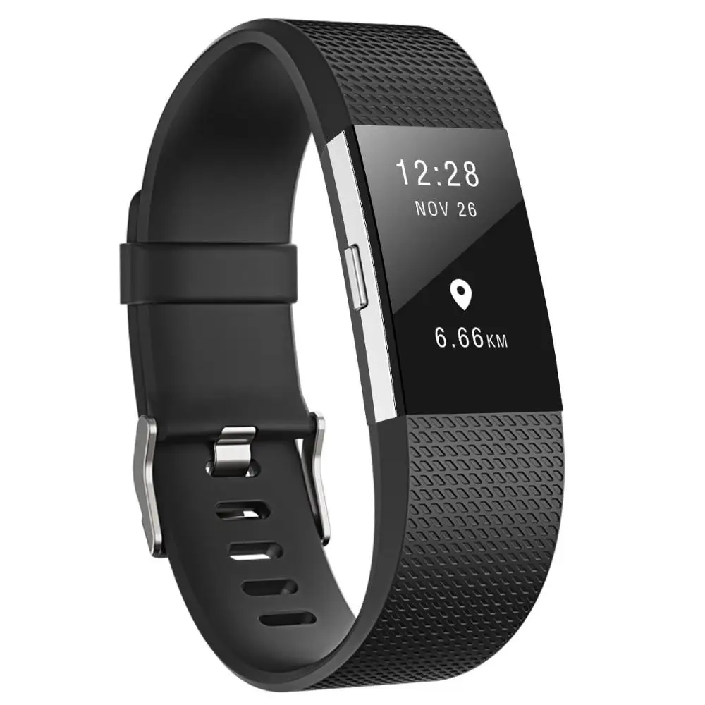 Honecumi для браслета FitBit Charge 2 заменить мягкий силиконовый ремень замена запястья браслет для Fit Bit Charge2 Смарт часы - Цвет: brack