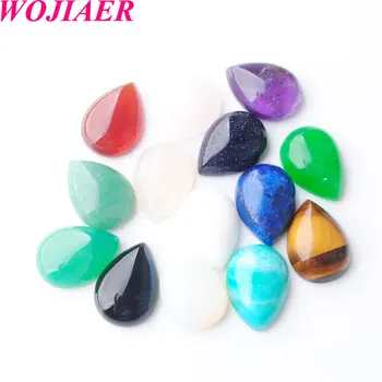 

No Drilled Hole 30pcs/lot Wholesale 13x18x6mm Natural Stone Teardrop CAB Cabochon Beads for DIY Jewelry Accessories PBU810