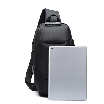 

Anti Theft Sling Bag with USB Charging Port Lightweight Chest Crossbody Daypack Waterproof B2Cshop