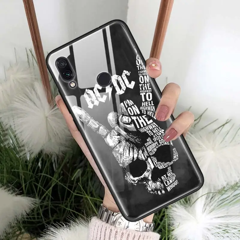 ACDC рок Ac DC Angus молодых закаленное Стекло чехол для Red mi 7 8A Note 7, 6, 8, 8Pro K20 K20Pro Xiaomi mi A3 mi CC9E mi CC9 задний Чехол - Цвет: 03