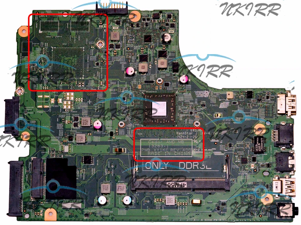 Кедра AMD MB 13283-1 ПРБ: XY1KC REV:A00 1C4VF HMH2G E2-6100/E1-6010 DDR3L материнская плата для ноутбука Dell