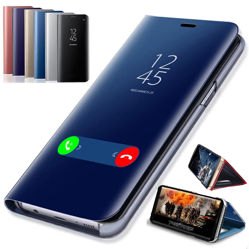 Умные прозрачные зеркальные флип Чехлы для Huawei Honor 20/20 Pro/20 Lite/20S Кожаные чехлы на