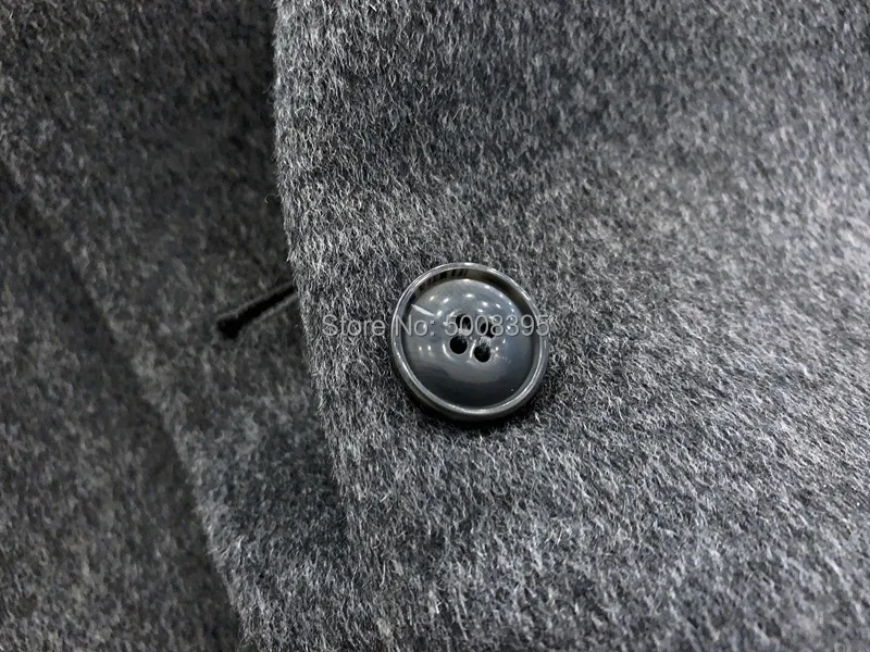 Picos/пальто темно-серого цвета из смеси шерсти; длинный Тренч с воротником с лацканами; двубортное пальто с длинными рукавами; разрезы; манжеты; карманы; модное пальто