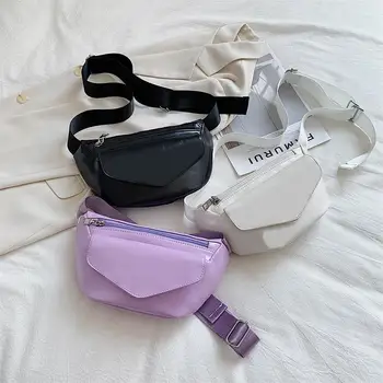 

New Bag Female 2020 Summer New PU Handbag Solid Color Square Sling Bag Sewing Thread