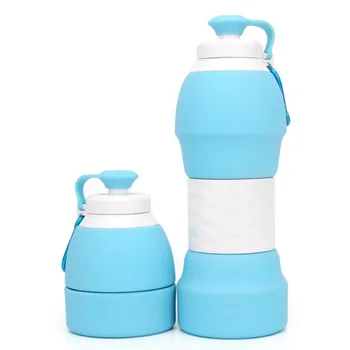 

580ML Silicone Water Bottle Portable Retractable Folding Coffee Bottle Outdoor Travel Drinking Collapsible Sport Drink Kettle