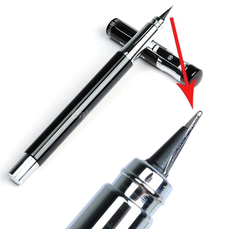 Hero High Grade 0.5mm Iridium Nib Steel Black Fountain Pen 360 Degree Inking Pens Office Home School Wholesale Price | Канцтовары для