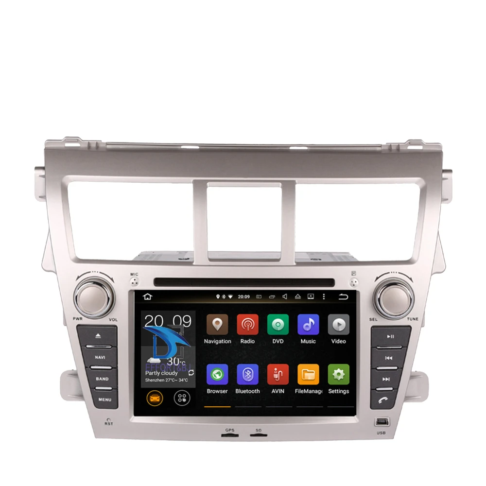 Android 10.0 Octa Core Car Radio Stereo Multimedia DVD Player For Toyota Vios 2007-2012 Auto GPS Navigation Head Unit | Автомобили и