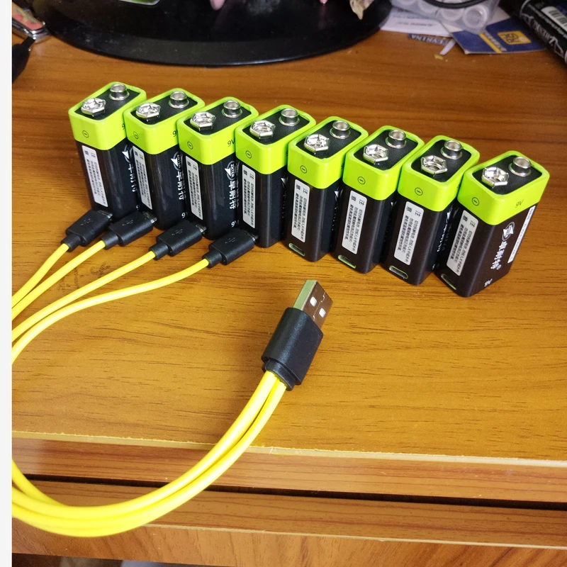 8pcs with usb cable ZNTER 9V USB 400mAh литий-полимерный li-po usb перезаряжаемый литий-ионный аккумулятор usb Полная зарядка около 9,4 V - Цвет: 8pcs with usb cable
