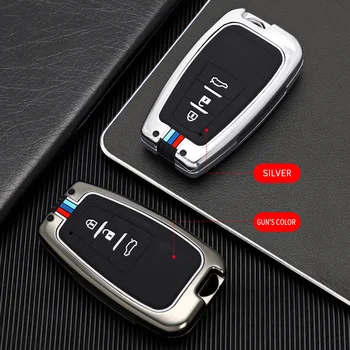 Copertura della cassa chiave a distanza dell'automobile in lega di zinco per Toyota Prius Camry Corolla CHR RAV4 Land Cruiser Prado Protector Shell Fob accessori - Copertura della cassa chiave a distanza dell automobile in lega di zinco per Toyota Prius
