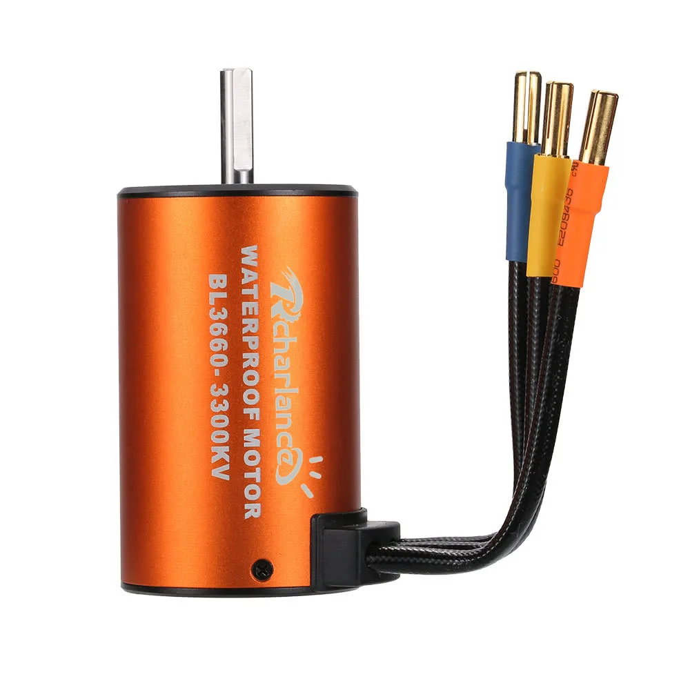 

Rcharlance Car Model 3660 3300/3800KV Waterproof Brushless Motor Orange Red Blue Selectable