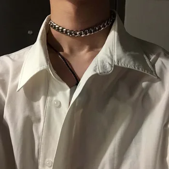 

Wild cool drag style does not fade dark wind hip hop punk stick neck thick men's and women's collarbone necklace XL006