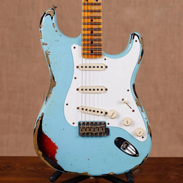 New standard Custom ST electric guitar,Maple fingerboard guitarra,stratocastre gitaar,relics by hands,real photos299 (1)
