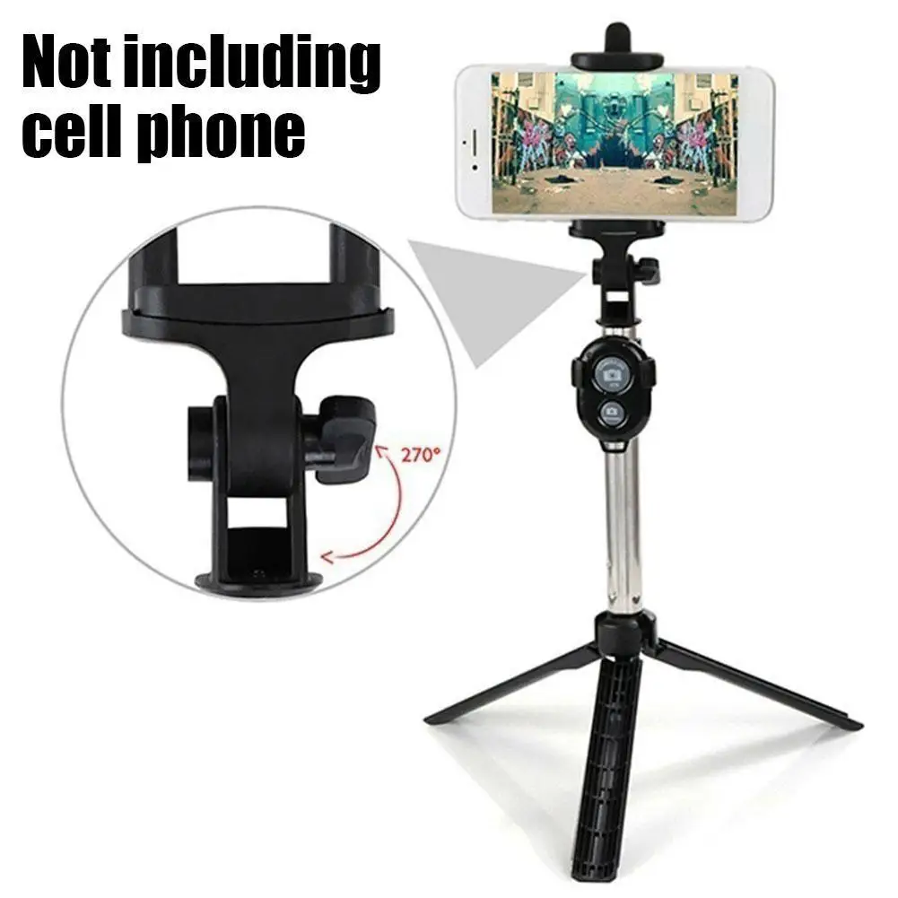 

Wireless Bluetooth Foldable Tripod Selfie Stick Universal Monopod with Holder Remote Camera Phone Shutter E8X3