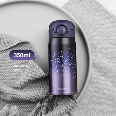 purple 350 Новая Двойная Вакуумная бутылка из нержавеющей стали 500 мл, Дамская портативная Термокружка, чашка для кофе, чая, молока, кружка для путешествий, горячая бутылка, Подарочная чашка - Цвет: purple 350