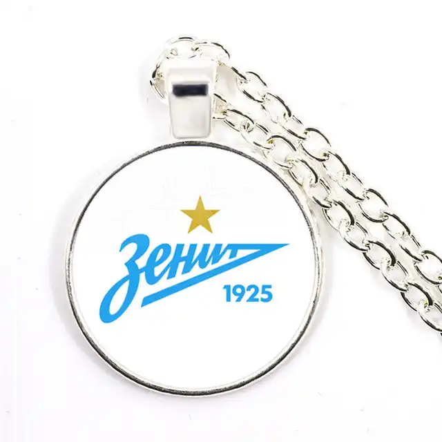 FC Zenit ST футбольный клуб 25 мм стеклянный ожерелье с кабошоном футбольный клуб подвеска с логотипом ювелирные изделия для женщин мужчин вентиляторы подарок