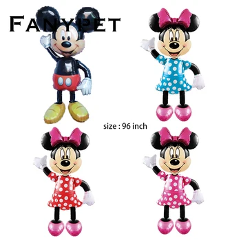 

BigMickey Minnie Balloons Large Giant 175cm Big Red Bowknot Standing Mouse Balloons Kids Birthday Party Decorations Classic Toys