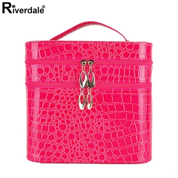 

Alligator Makeup Travel Case Large Women PU Cosmetic Box Portable Female Beautician Suitcase Organizer Professional Make Up Bag