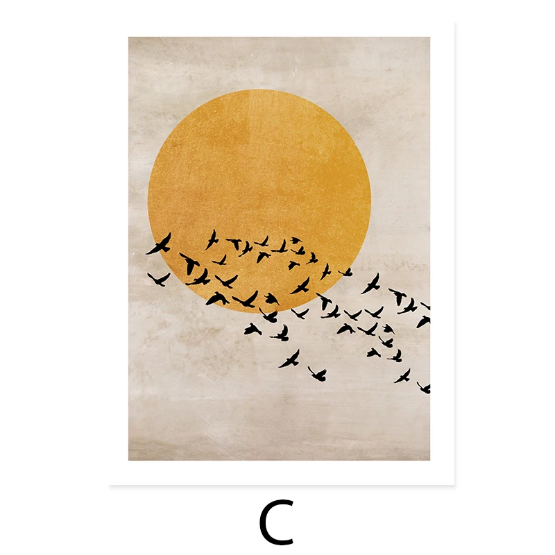 Sun-Silhouette-Scandinavian-Design-Burnt-Orange-Canvas-Painting-Wall-Art-Posters-and-Prints-Picture-for-Living (6)