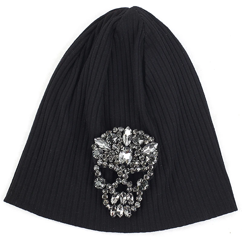 Charm Wood ребристые Beanie Шляпа Призрак череп голова пуловеры череп Кепки для ангела Детские Зимние утеплённые для возраста от 0 до 12 месяцев - Цвет: gray black