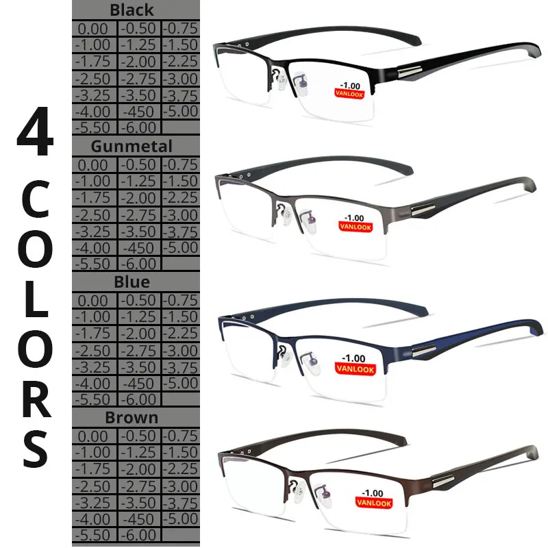 Comprar Gafas de sol fotocromáticas Lente de camaleón Miopía Bloqueo de luz azul Juego de gafas de computadora para hombres para la vista 0.50 0.75 175 5.5 6