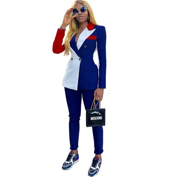 

New Business suit 2 Piece Set Women Long Sleeve Jacket Tops Pants Suit Sets Outfits women Office Fashion Two Pieces Set 5 Color