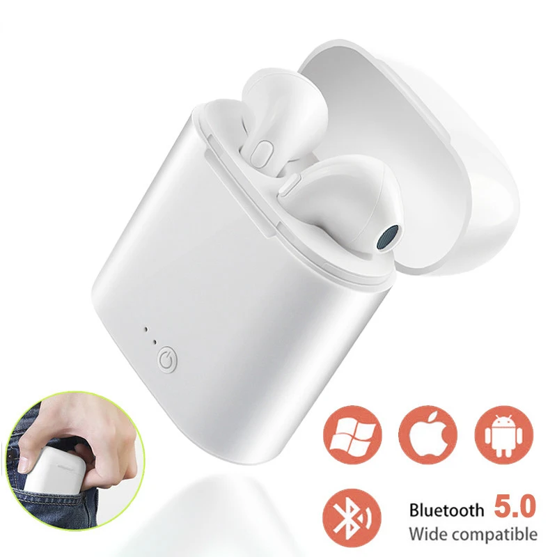 

i7s TWS Wireless Bluetooth Earphone Stereo Earbud Headset With Charging Box Mic For iPhone huawei Samsung Xiaomi All Smart Phone