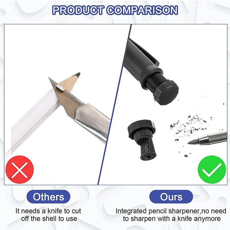 Carpentry marker Black Carpenter Pencils Construction Pen Refills Leads Mechanical Pen Architect Pencils Pica Dry For Drawing Mark
