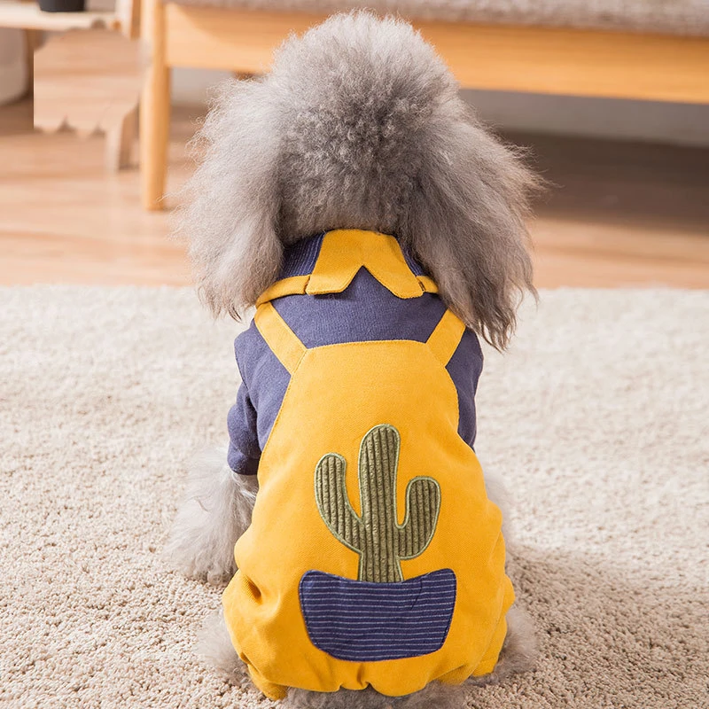 

Dog Clothes Autumn and Winter Clothes Warm Cactus Four-legged Clothes for Small Dog Pets Warm Coats Jumpsuits for Small Puppies