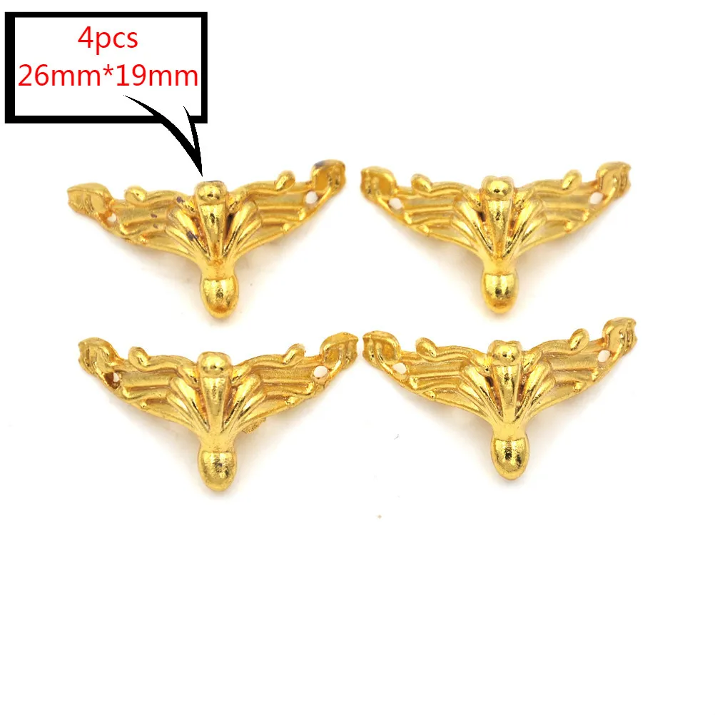

4PCS Metal Book Corner Protector Box Book Scrapbook Album Corner Decorative Protector Cover For Antique Brass Jewelry
