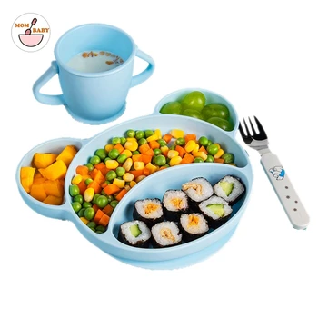 

Silicone Baby Bowl Feeding Set Waterproof Breakfast Nursing Feeding Tableware Bowls For Boys Kids Silicone Bottle