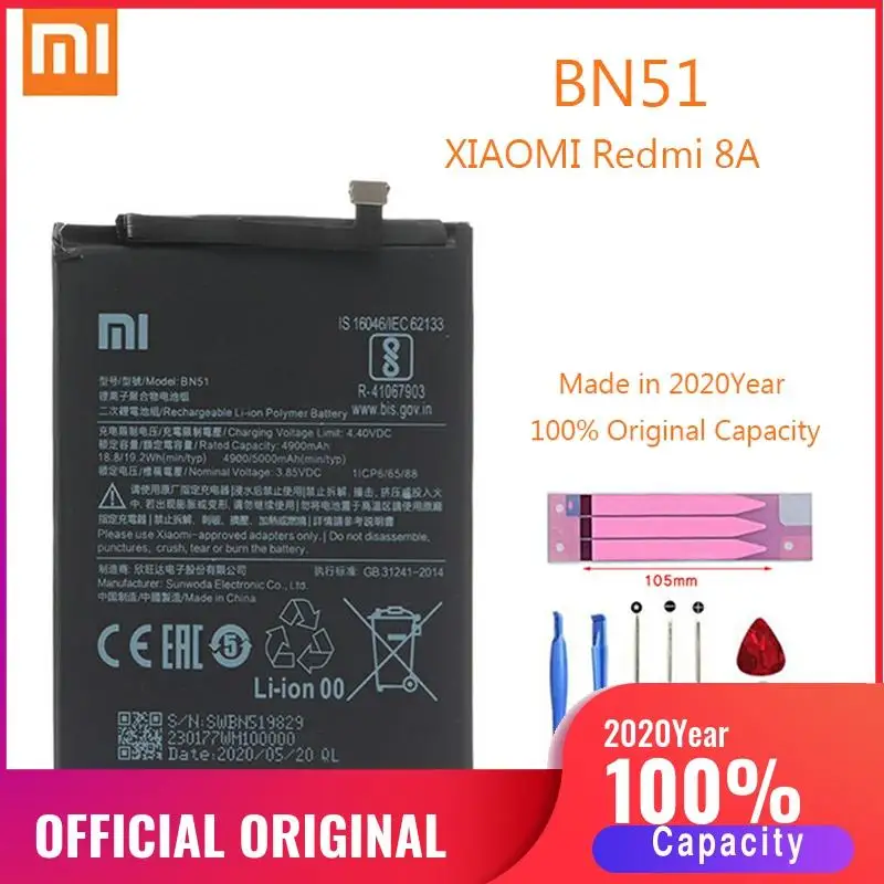 Аккумулятор BN51 для телефона Xiaomi Redmi 8 8A 5000 мАч|Аккумуляторы мобильных телефонов| |