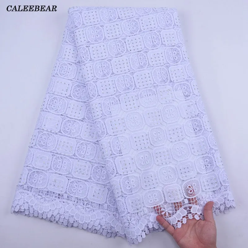 

Pure White French Embroidery Guipure Cord Lace Fabric High Quality Net Lace African Lace Fabric For Nigerian Wedding Party S2030