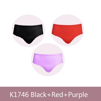 

PAERLAN 3-Piece Comfortable Underwear Set Low-Waist Panties Gift Box Women's Sexy Glossy Panties Raise Pure Color Women's Briefs