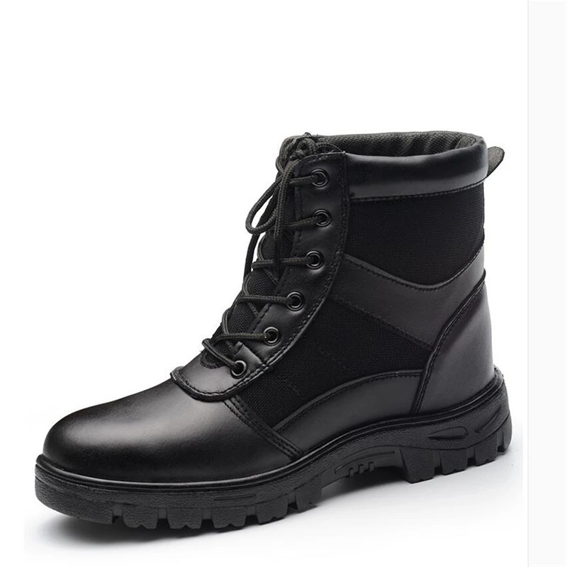 black steel toe military boots