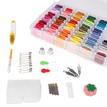 

155pcs/Set 108 Colors Embroidery Thread Floss Cross Stitch Floss Threads Scissors Needles Sewing Accessories Kit For Women Mom
