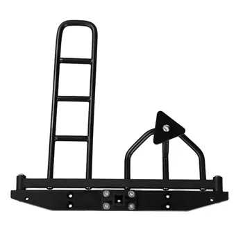 

RC Car Aluminum Alloy Rear Bumper with Stairs,1/10 Simulation Climbing Car Accessories, Suitable for TRX4 SCX10 D90 D110 (Black)