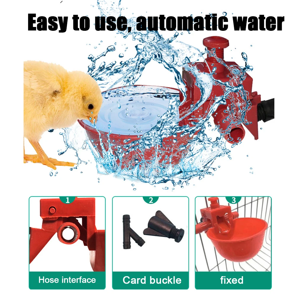 10Set Chicken Waterer Hens Quail Birds Drinking Bowls Water For Chicken Coop Chick Nipple Drinkers Poultry Farm Animal Supplies