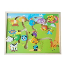 Rompecabezas educativo de madera Montessori para bebé, tablero de agarre manual, juguetes educativos para bebé, vehículo de dibujos animados, animales, frutas, rompecabezas 3D