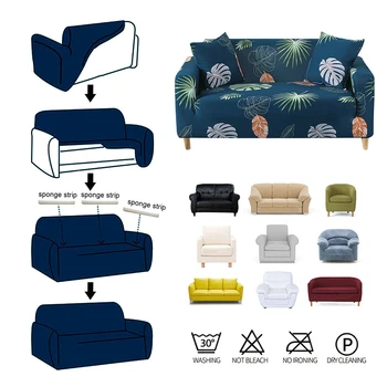 

Stretch Slipcovers Sectional Elastic Stretch Sofa Cover For Living Room Couch Cover L Shape Armchair Cover Single/Two/Three Seat