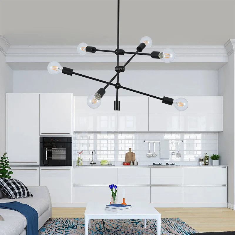 

Iron Restaurant Post Modern Bedroom Study Toggery Concise Small Apartment Room Golden A Chandelier luminaire suspendu