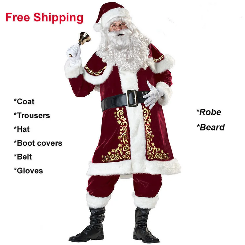 New Santa Claus Mascot Costume Suits Cosplay Party Game Dress Outfits Clothing Advertising Carnival Halloween Christmas Easter |