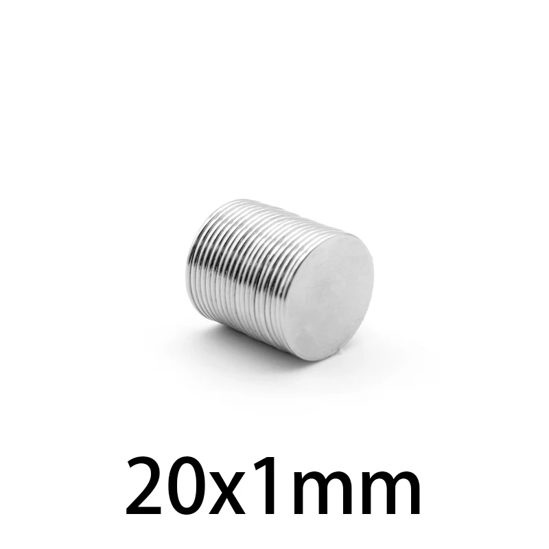 5-100PCS 20x1mm Super magnetic Rare Earth Magnets 20mmx1mm Round Magnet 20*1mm Fridge Permanent Neodymium Magnet 20*1