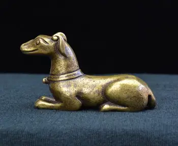 

Pure brass solid dog small statue