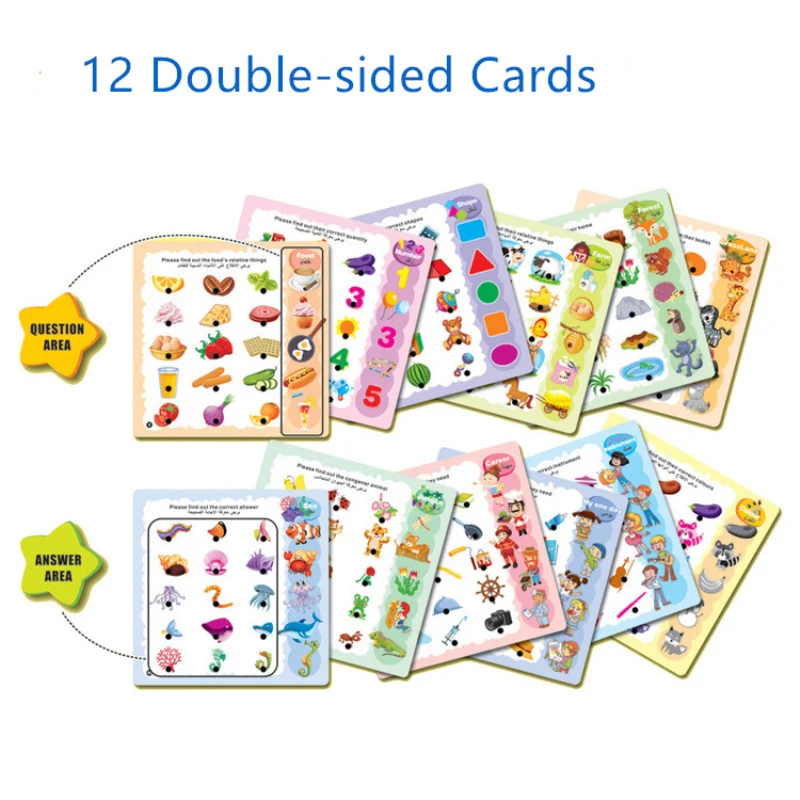 1 Set Intellectual Toy Reading Pen Early Learning Machine English Sight Words Cards Educational Preschool Teaching Supplies 2