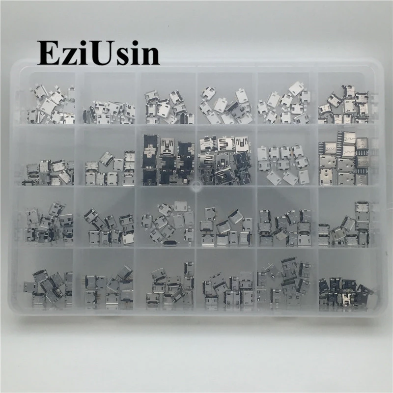 240 Pcs 24 Models Micro USB Connector Socket Jack For MP3-4-5 Fix Parts 240 Pcs 24 Models Micro USB Connector Socket Jack For MP3-4-5 Fix Parts
