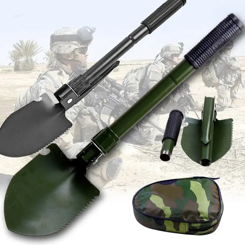 

Camping Shovel Army Green Foldable Spade Garden Tool Survival Outdoor Folding Shovel Emergency Pick Multi-Function