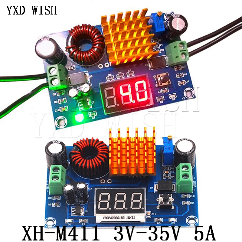 Dc 3V-35V A Dc 5V-45V Modulo Boost Voltmetro Digitale Dc-Dc Modulo Step Up Boost Converter Board 5A Potenza Regolabile Per La Tensione